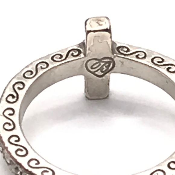 Brighton Ring Cross Starry Night Crystals Silver Plated Engraved Sz 6.5 - Picture 4 of 9